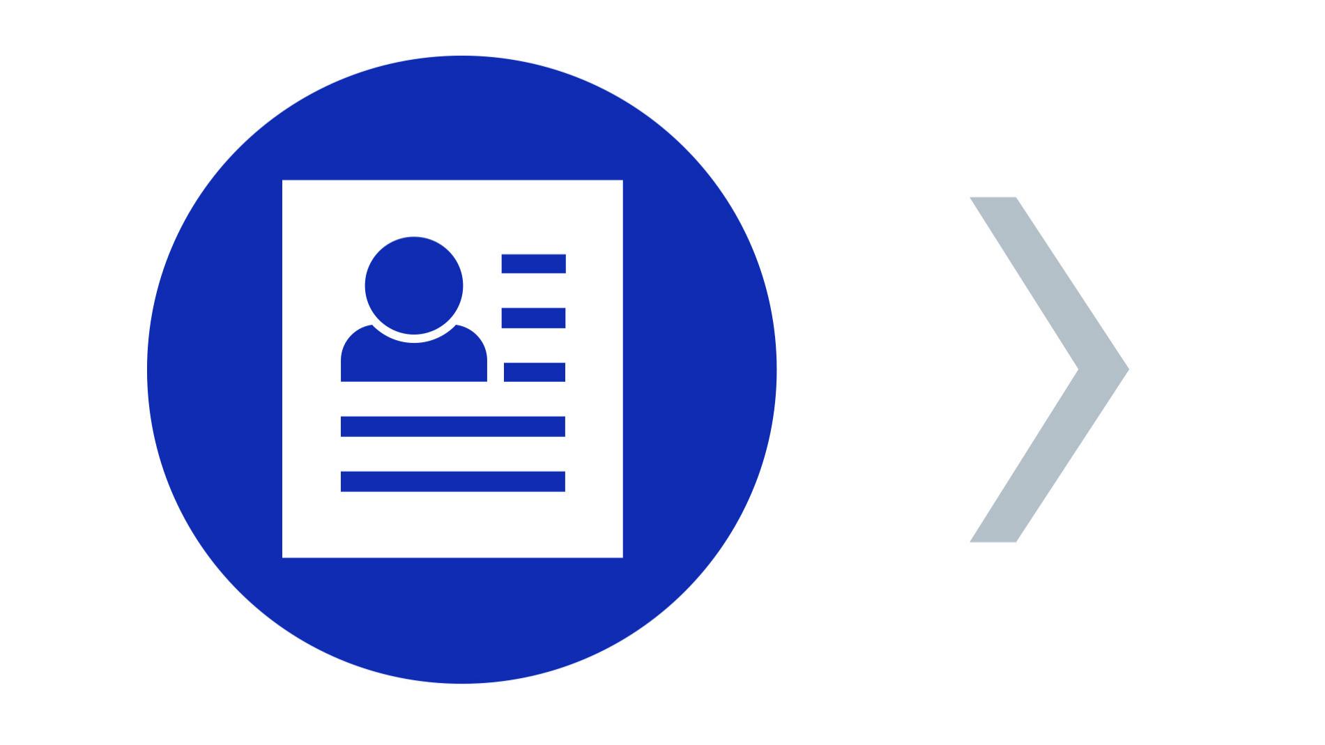 Pictogram of a CV with application photo